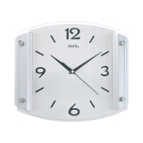 AMS Wanduhr Funk grau Glas