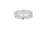 Xenox Ring poliert Silber rhodiniert mit Vierecken und Zirkonia