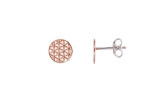 Xenox Ohrstecker Silber rosé , Blumenmuster, Ø8,5mm