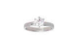 Xenox Ring Silber rhodiniert Krappenfassung, Zirkonia Ø6,0mm