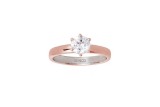 Xenox Ring poliert Silber rosé mit Krappenfassung, Zirkonia Ø6,0mm