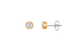 Xenox Ohrstecker Silber gelb mit Zirkonia, Ø4,5mm