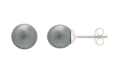 Xenox Ohrstecker Silber rhodiniert mit Perle anthrazit Ø4,0mm