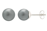 Xenox Ohrstecker Silber rhodiniert  mit Perle anthrazit Ø8,0mm