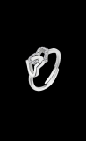 Ring doppeltes Herz, verstellbar, Silber 925/-