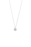 Xenox Kette Silber rhodiniert mit Anhänger Krappenfassung Zirkonia Ø8mm