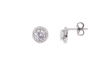 Xenox Ohrstecker Silber rhodiniert mit Krappenfassung , Zirkonia Ø8mm