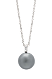 Xenox Kette Silber mit Anhänger Perle anthrazit Ø 12mm
