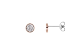 Xenox Ohrstecker Silber rosé mit Zirkonia, Ø 6mm