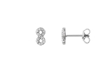 Xenox Ohrstecker Silber rhodiniert Unendlich mit Zirkonia