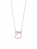 Kette Anker Anhänger Herz/unendlich rosé, Silber 925/-