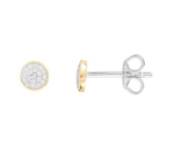Xenox Ohrstecker Silber gelb  mit Zirkonia , Ø 6mm
