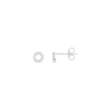 Xenox Ohrstecker Silber rhodiniert rund offen mit Zirkonia ,Ø 5mm