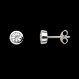 Xenox Ohrstecker Silber rhodiniert mit Zirkonia   Ø 5mm