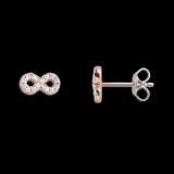 Xenox Ohrstecker Silber rosé Unendlich mit Zirkonia