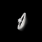 Xenox Ring Silber rhodiniert poliert mit Zirkonia mit Krappenfassung