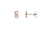 Xenox Ohrstecker Silber rosé vergoldet Unendlichsymbol