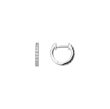 Xenox Creolen Silber rhodiniert mit Zirkonia   12x1,7mm