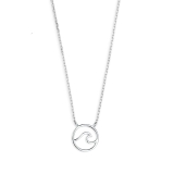 Xenox Kette Silber rhodiniert mit Anhänger Kreis mit Welle