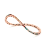 Armband Tennis 585 Roségold  farbige Diamanten 21cm