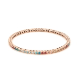 Armband Tennis 585 Roségold  farbige Diamanten 21cm