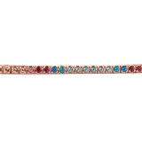 Armband Tennis 585 Roségold  farbige Diamanten 21cm