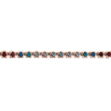 Armband Tennis 585 Roségold  farbige Diamanten 21cm