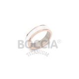 Boccia Ring Titan rosévergoldet mit weißer Ceramiceinlage