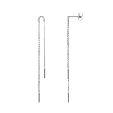 Xenox Ohrstecker Silber rhodiniert mit 2Ketten 7cm lang