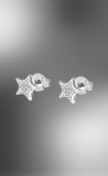 Lotus Ohrstecker Silber rhodiniert Sternform mit Zirkonia