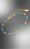 Armband Anker Kugeln blau/gold