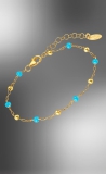 Armband Anker Kugeln blau/gold