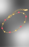 Armband Anker Kugeln pink/gold