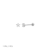 Xenox Ohrstecker Helix Silber rhodiniert