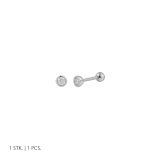 Xenox Ohrstecker Helix Silber rhodiniert
