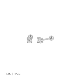 Xenox Ohrstecker Helix Silber rhodiniert
