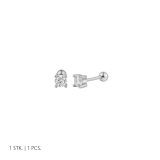 Xenox Ohrstecker Helix Silber rhodiniert
