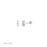 Xenox Ohrstecker Helix Silber rhodiniert