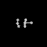 Xenox Ohrstecker Helix Silber rhodiniert