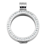 Coin Fassung mit Zirkonia für Ø33mm