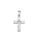 Anhänger Kreuz Silber rhodiniert