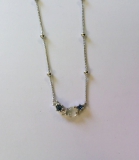 Kette mit Mondstein und Zirkonia 925/-