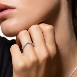 Xenox Ring Silber rhodiniert mit Zirkonia