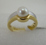 Damenring 585/- Gelbgold/Weißgold