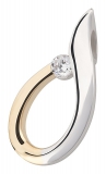 Anhänger oval bicolor mit Zirkonia, Silber 925/-