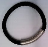 Armband geflochtenes Leder schwarz