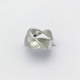 Ring matt poliert, ausgefallene Form 925/- rhodiniert