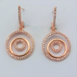 Creole mit Anhänger 3 Ringe Zirkonia rosé 925/-
