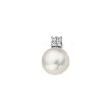 Anhänger mit Zirkonia und Süßwasserzuchtperle 333/-Weißgold